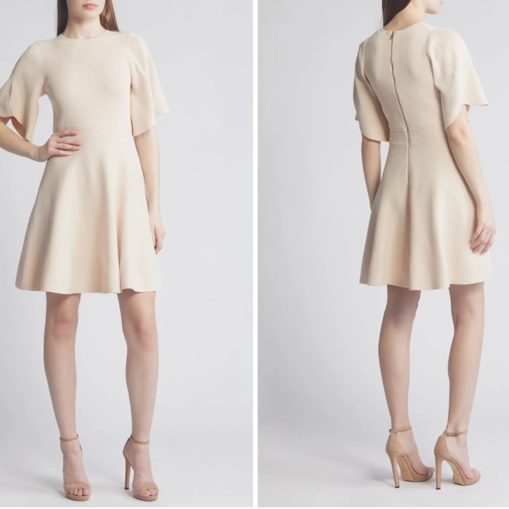 NWT Ted Baker London Elegant light pink Women's Dress Flare Dress